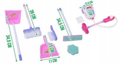 Set de Curatenie Profesional pentru Jucarii idealStore Professional Cleaning, cu Carucior, Aspirator cu Sunet, Perie, Matura, Mop, Burete, Dezvolta Abilitatile Manuale