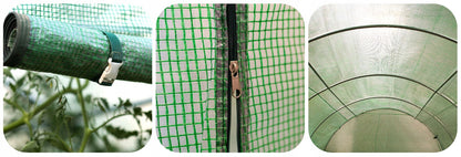 Sera Tunel idealSTORE 18 m, Cadru din Otel, 6 ferestre pe fiecare Latura, Plasa Anti Daunatori, 2 Usi, Deschidere cu Fermoar, Folie PE 140 g/m2 rezistenta la UV, Dimensiuni 600x300x200 cm, Snur sisal Gratuit