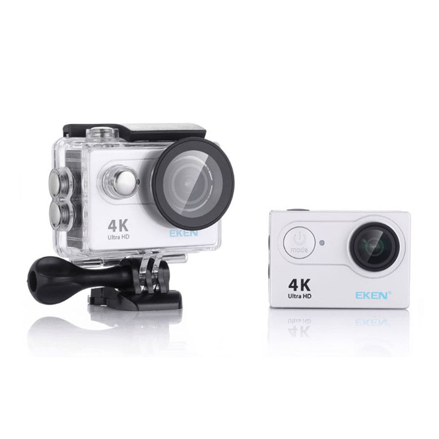 Camera video super sport Eken Ultra HD 4K 170 grade, Subacvatica 30 m, Wi-Fi Hotspot, Kit accesorii sport, HDMI, 2-inch, Silver+ Telecomanda Cadou