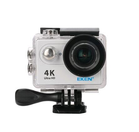 Camera video super sport Eken Ultra HD 4K 170 grade, Subacvatica 30 m, Wi-Fi Hotspot, Kit accesorii sport, HDMI, 2-inch, Silver+ Telecomanda Cadou