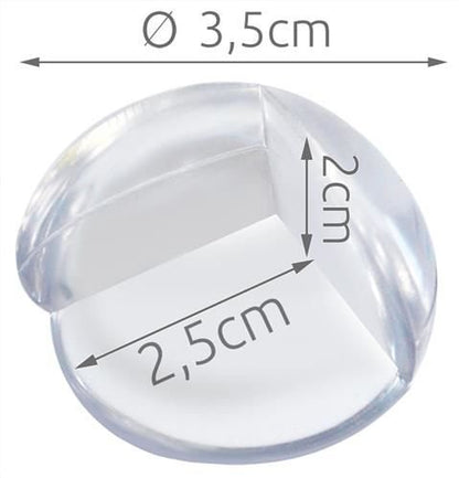 Set 4 Protectii Colturi idealStore SafetyConer, pentru Protectia Colturilor Meselor, Dulapurilor, Paturilor, Usor de Montat si Curatat, Transparente