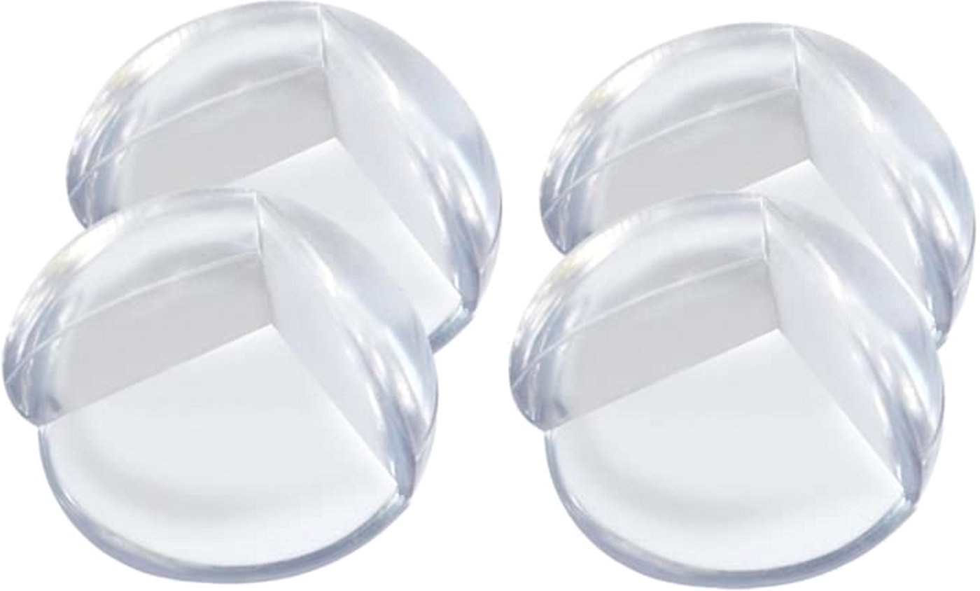 Set 4 Protectii Colturi idealStore SafetyConer, pentru Protectia Colturilor Meselor, Dulapurilor, Paturilor, Usor de Montat si Curatat, Transparente