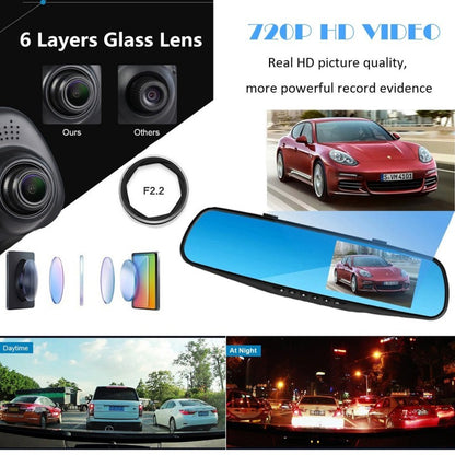 Oglinda retrovizoare cu camera video DVR monitorizare Trafic full HD, G-senzor, Ecran 4.3