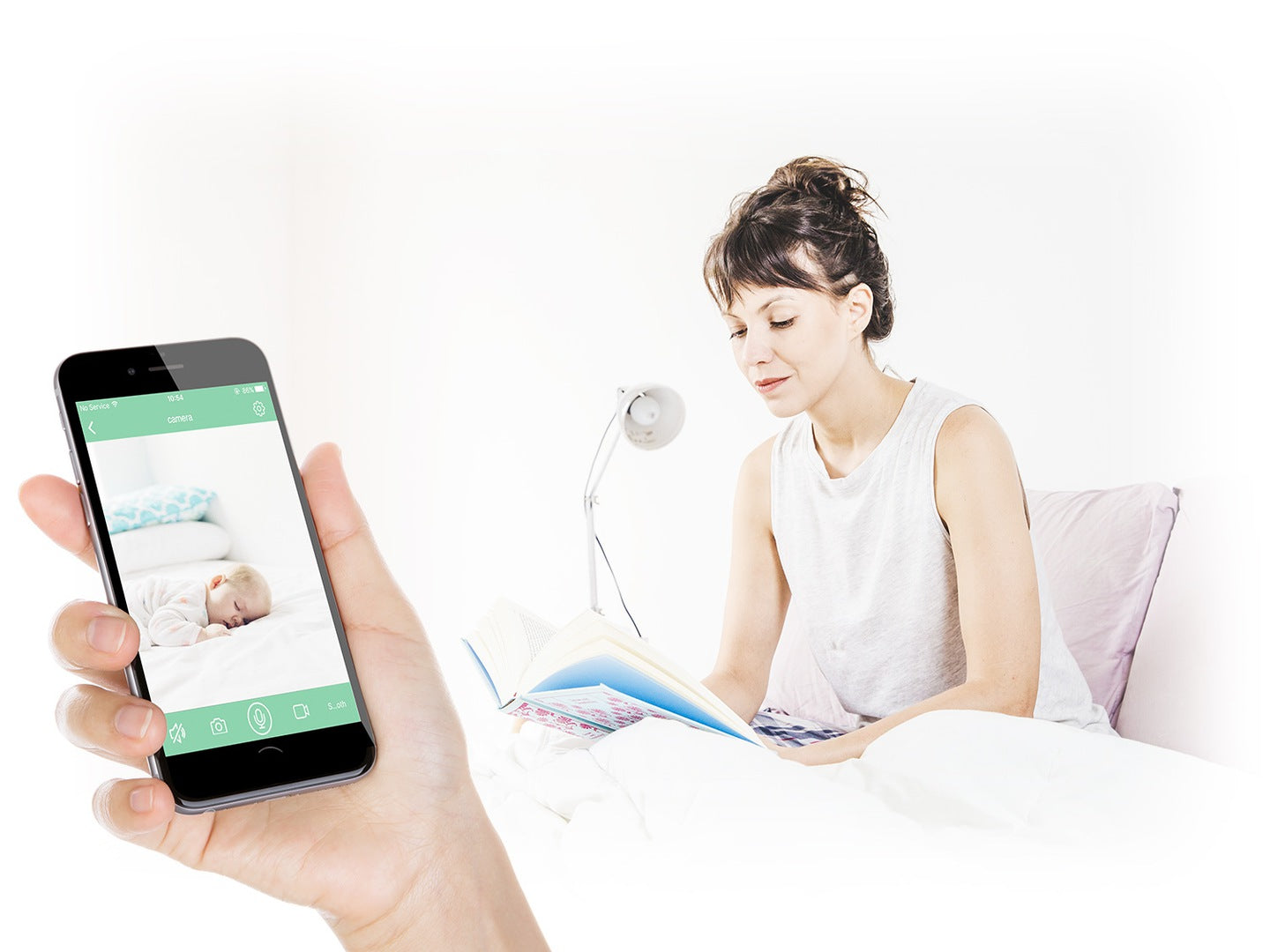 Camera Ilumen X3 IdealStore pentru bebelusi , Vizualizare 360 , conexiune la internet/wifi , cu senzor de miscare, conectivitate prin aplicatie pentru Android sau IOS,3 utilizatori, Alb