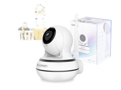 Camera Ilumen X3 IdealStore pentru bebelusi , Vizualizare 360 , conexiune la internet/wifi , cu senzor de miscare, conectivitate prin aplicatie pentru Android sau IOS,3 utilizatori, Alb
