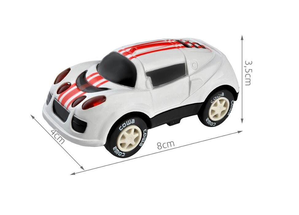 Set de joaca complex IDL DOUBLE RACING TRAIN, Include 113 piese simbolice: pista dubla, locomotiva cu 3 vagoane, elemente decorative, masinuta echipata cu LED, stimuleaza creativitatea copilului si dezvolta perfect abilitatile manuale si imaginatia