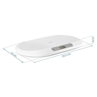 Cantar electronic pentru bebelusi idealStore BabyScale, Ergonomic, Cantarire in pozitie Culcat, Greutate maxima 20 Kg, Culoare Alb Perlat