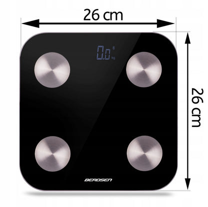 Cantar Corporal Profesional idealStore ProfiBerd, Conectare prin Bluetooth, 10 Functii Analitice, Greutate Maxima 180 Kg, Indice Masa Corporala, Cantitate Tesut Adipos si Masa Musculara, Consumul de Calorii, Cantitate tesut Osos