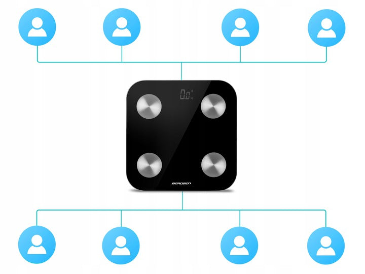 Cantar Corporal Profesional idealStore ProfiBerd, Conectare prin Bluetooth, 10 Functii Analitice, Greutate Maxima 180 Kg, Indice Masa Corporala, Cantitate Tesut Adipos si Masa Musculara, Consumul de Calorii, Cantitate tesut Osos