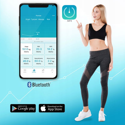 Cantar Corporal Profesional idealStore ProfiBerd, Conectare prin Bluetooth, 10 Functii Analitice, Greutate Maxima 180 Kg, Indice Masa Corporala, Cantitate Tesut Adipos si Masa Musculara, Consumul de Calorii, Cantitate tesut Osos