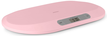 Cantar electronic pentru bebelusi idealStore BabyScale, Ergonomic, Cantarire in pozitie Culcat, Greutate maxima 20 Kg, Culoare Roz
