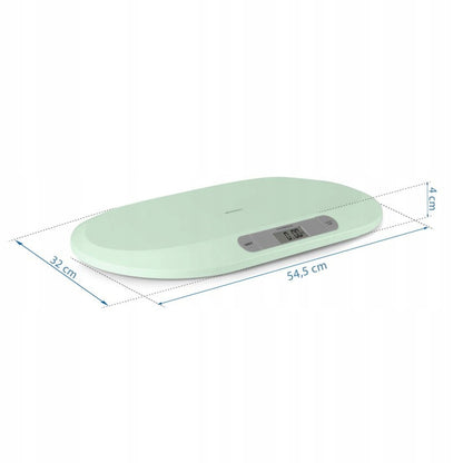 Cantar electronic pentru bebelusi idealStore BabyScale, Forma Ergonomica, Cantarire in pozitie Culcata, Greutate maxima 20 Kg, Culoare Menta