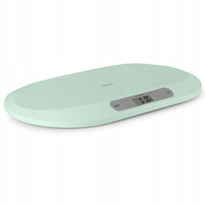 Cantar electronic pentru bebelusi idealStore BabyScale, Forma Ergonomica, Cantarire in pozitie Culcata, Greutate maxima 20 Kg, Culoare Menta