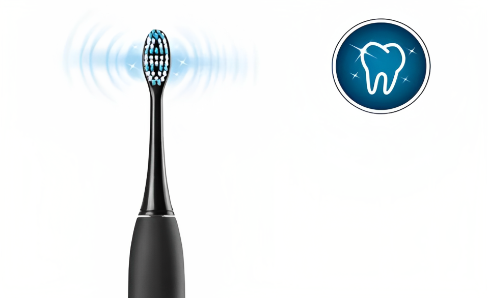 Periuta de dinti sonica profesionala IdealStore neagra, 40.000 rotatii pe minut cu 4 moduri de functionare, 3 capete interschimbabile si statie de incarcare