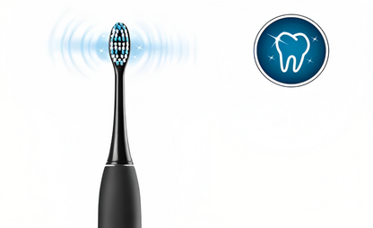 Periuta de dinti sonica profesionala IdealStore neagra, 40.000 rotatii pe minut cu 4 moduri de functionare, 3 capete interschimbabile si statie de incarcare