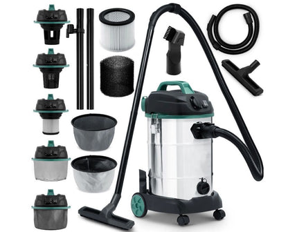 Aspirator Multifunctional SUPERMAX IdealStore, Capacitate 30L, Putere 3600W, Aspira atat pe suprafata uscata cat si pe cea umeda, Contine multiple accesorii pentru curatat