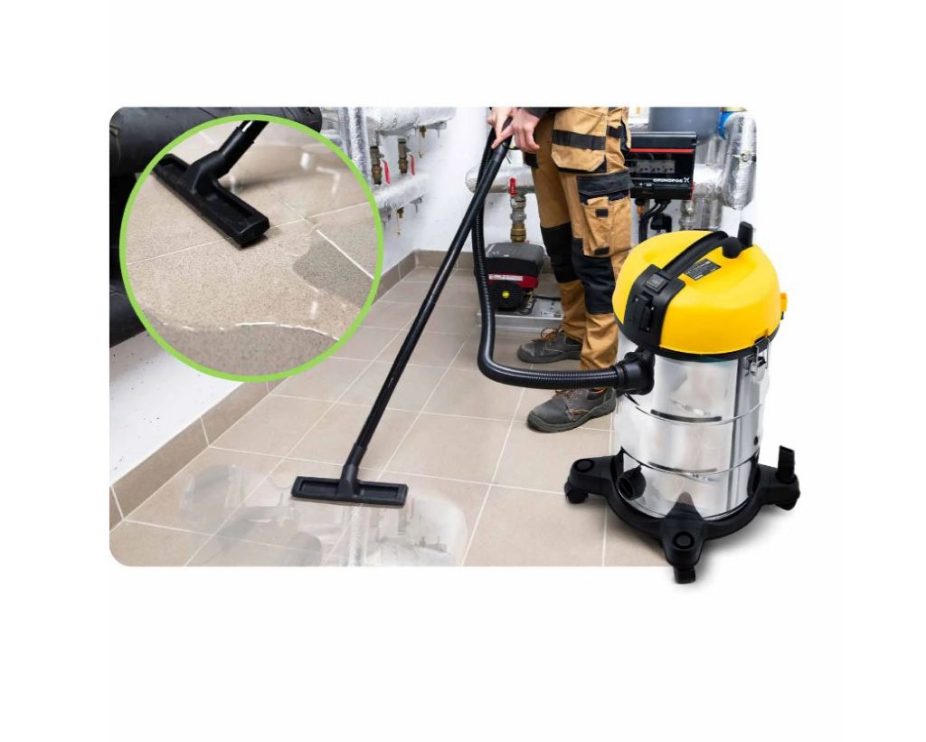 Aspirator Multifunctional SUPERCLEAN IdealStore, Capacitate 30L, Putere 1300W, Aspira atat pe suprafata uscata cat si pe cea umeda, Contine multiple accesorii pentru curatat