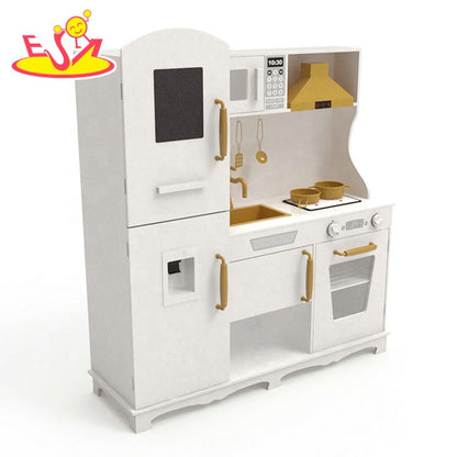 Bucatarie Luxury Kitchen din Lemn Natural pentru Copii idealSTORE, Dimensiuni 91 x 35 x 106 cm, Echipata cu Efecte luminoase si Sonore, Butoane, Utilata cu Accesorii de bucatarie, Include Plita, Cuptor, Frigider, Telefon, Hota, Chiuveta, Material MDF