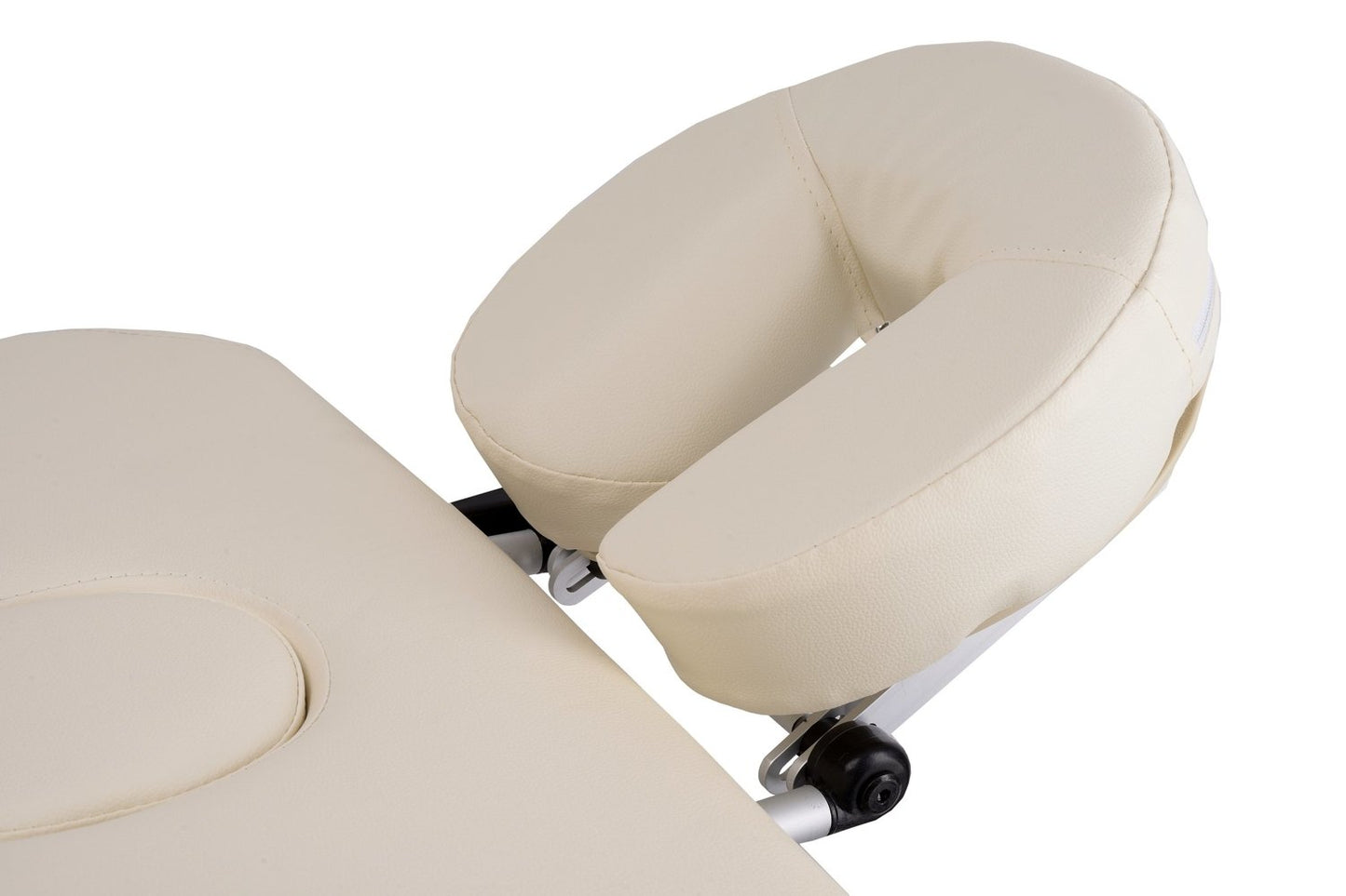 Masa De Masaj Pliabila idealStore, 3 Sectiuni, Inaltime Reglabila 65-87 cm, Piele Ecologica Moale, 2 Cotiere Laterale, Tetiera, Sacrina 250 kg, Structura din Aluminiu, Rezistenta la Uleiuri si Apa, Geanta de Transport, Crem