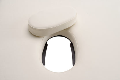 Masa de masaj pliabila idealSTORE, 2 segmente, Inaltime reglabila 65-87 cm, Piele ecologica moale, 2 cotiere laterale, Tetiera reglabila, Structura metalica, Sarcina 250 KG, Rezistenta la uleiuri si apa, Include cuier, Geanta de transport