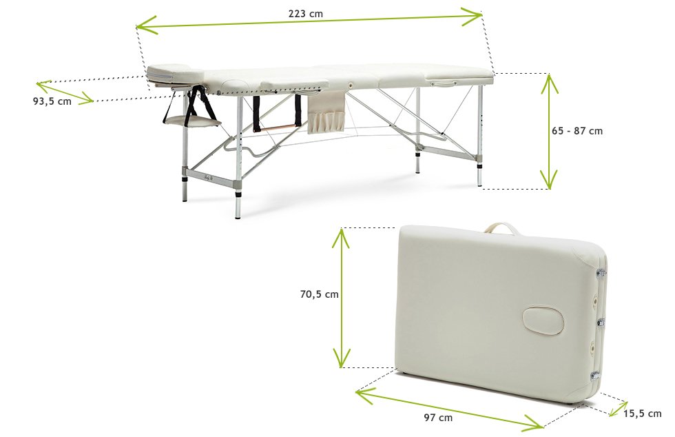 Masa de masaj pliabila idealSTORE, 2 segmente, Inaltime reglabila 65-87 cm, Piele ecologica moale, 2 cotiere laterale, Tetiera reglabila, Structura metalica, Sarcina 250 KG, Rezistenta la uleiuri si apa, Include cuier, Geanta de transport