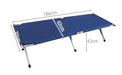Pat campanie idealStore cu husa de transport, robust, stabil, pliabil, confortabil si usor de transportat, culoare albastru