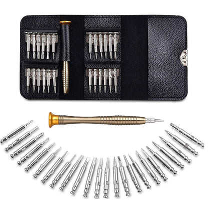 Set Surubelnite de Precizie idealStore 25 in 1, cu Surubelnite Torx, Phillips, Slotted, Pentalobe, Triangle, Triwing, Point, pentru Reparatii Smartphone, Tableta, PC, Laptop si Camera, Varfuri Magnetice