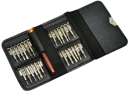 Set Surubelnite de Precizie idealStore 25 in 1, cu Surubelnite Torx, Phillips, Slotted, Pentalobe, Triangle, Triwing, Point, pentru Reparatii Smartphone, Tableta, PC, Laptop si Camera, Varfuri Magnetice