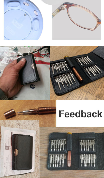 Set Surubelnite de Precizie idealStore 25 in 1, cu Surubelnite Torx, Phillips, Slotted, Pentalobe, Triangle, Triwing, Point, pentru Reparatii Smartphone, Tableta, PC, Laptop si Camera, Varfuri Magnetice