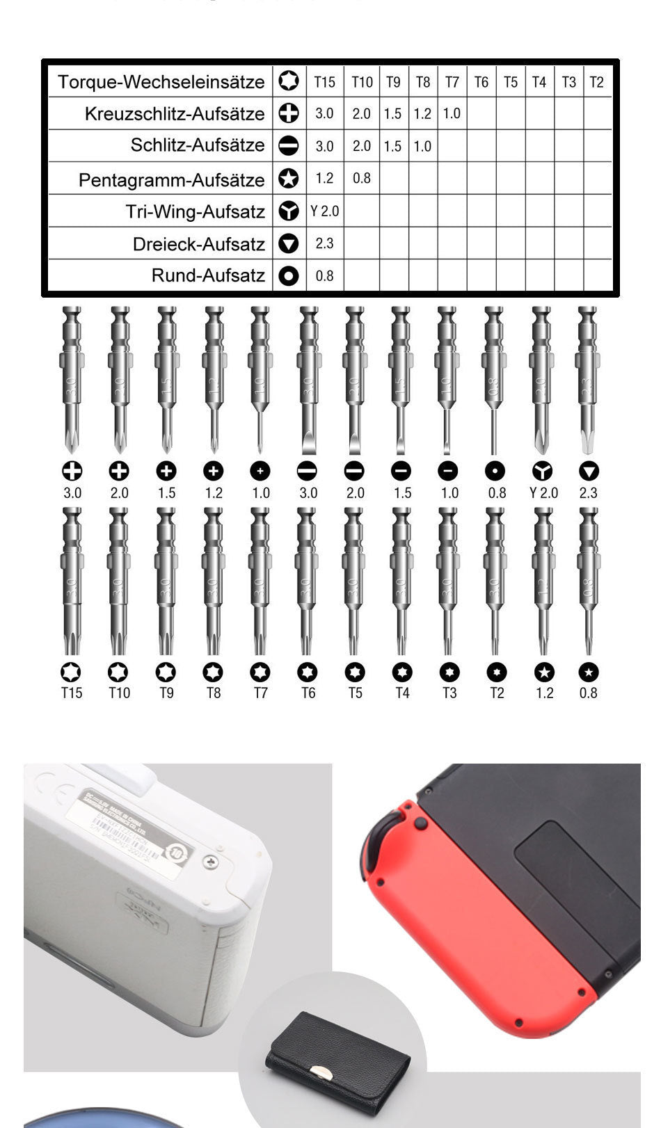 Set Surubelnite de Precizie idealStore 25 in 1, cu Surubelnite Torx, Phillips, Slotted, Pentalobe, Triangle, Triwing, Point, pentru Reparatii Smartphone, Tableta, PC, Laptop si Camera, Varfuri Magnetice
