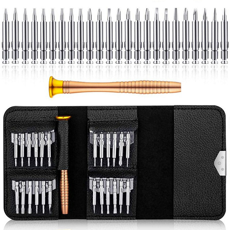 Set Surubelnite de Precizie idealStore 25 in 1, cu Surubelnite Torx, Phillips, Slotted, Pentalobe, Triangle, Triwing, Point, pentru Reparatii Smartphone, Tableta, PC, Laptop si Camera, Varfuri Magnetice