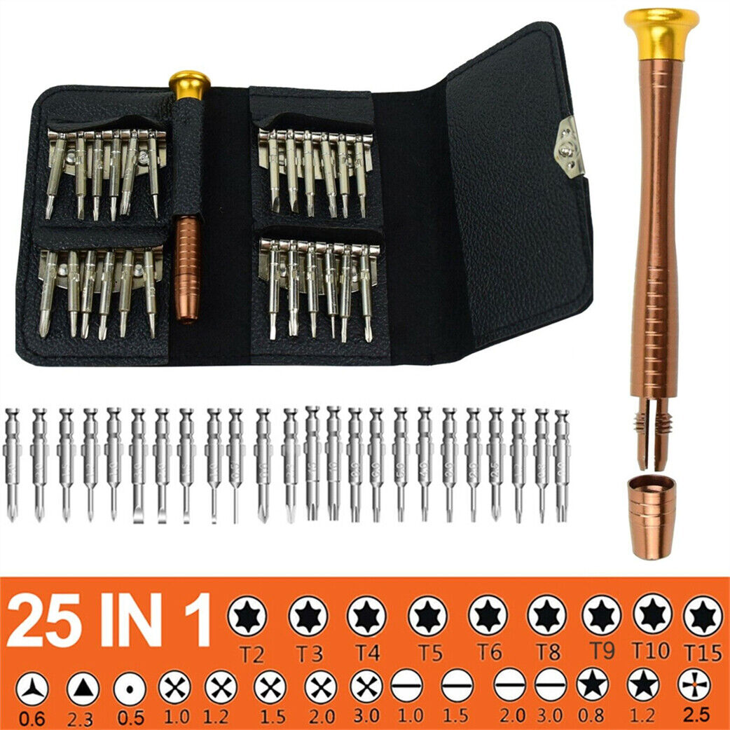 Set Surubelnite de Precizie idealStore 25 in 1, cu Surubelnite Torx, Phillips, Slotted, Pentalobe, Triangle, Triwing, Point, pentru Reparatii Smartphone, Tableta, PC, Laptop si Camera, Varfuri Magnetice