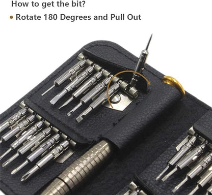 Set Surubelnite de Precizie idealStore 25 in 1, cu Surubelnite Torx, Phillips, Slotted, Pentalobe, Triangle, Triwing, Point, pentru Reparatii Smartphone, Tableta, PC, Laptop si Camera, Varfuri Magnetice