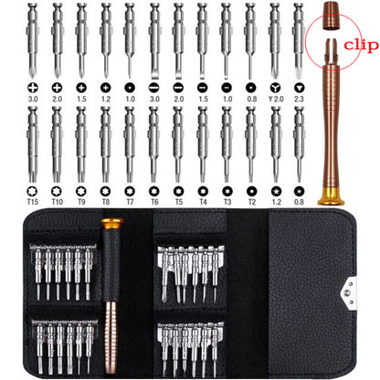 Set Surubelnite de Precizie idealStore 25 in 1, cu Surubelnite Torx, Phillips, Slotted, Pentalobe, Triangle, Triwing, Point, pentru Reparatii Smartphone, Tableta, PC, Laptop si Camera, Varfuri Magnetice