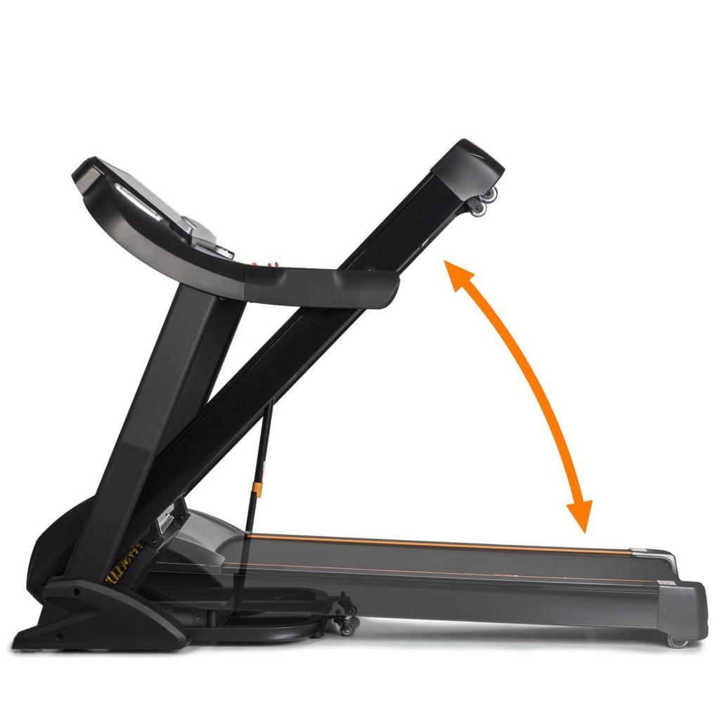 Banda De Alegart Electrica BodySprint idealStore, Motor 5.5 CP, 12 Programe de Antrenament Memorate, 1 Program Manual, Functie FAT, Senzor Masurarea Pulsului, Ecran LCD, Reglare Electrica a Inclinatiei, Viteza Max 22km/h, Capacitate Max 160Kg, Pliabila