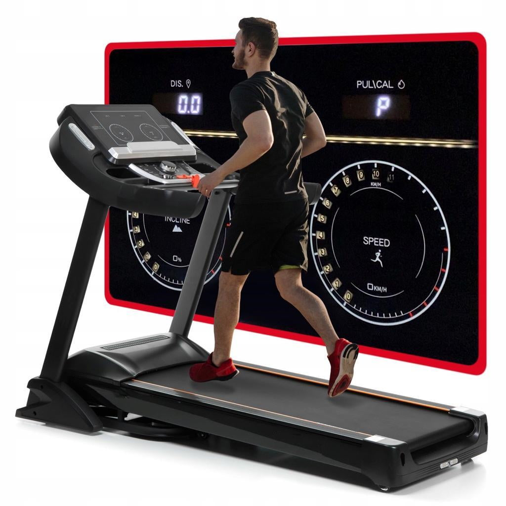 Banda De Alegart Electrica BodySprint idealStore, Motor 5.5 CP, 12 Programe de Antrenament Memorate, 1 Program Manual, Functie FAT, Senzor Masurarea Pulsului, Ecran LCD, Reglare Electrica a Inclinatiei, Viteza Max 22km/h, Capacitate Max 160Kg, Pliabila