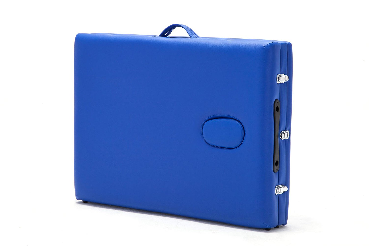 Masa de masaj Pliabila idealSTORE BLUE, Inaltime reglabila, Include geanta de transport, Cotiera, Tetiera, Sarcina MAX 250 KG