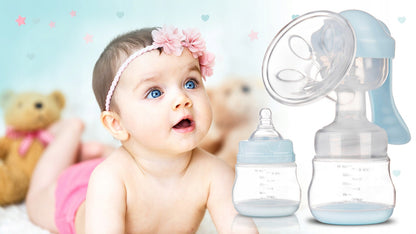 Pompa de san manuala idealStore Berdsen, cu biberon de hranire, Usor de Utilizat, Ajuta la Stimularea Lactatiei