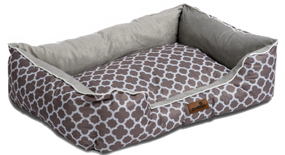 Pat pentru caine-pisica IdealSTORE, Dimensiunile tarcului 65x50cm, 23 de cm inaltimea marginii, Rezistent la zgarieturi, maro