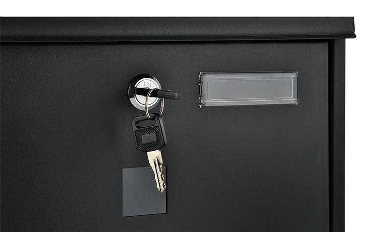 Cutie postala ergonomica Ideal Store, cu doua chei din tabla galvanizata neagra