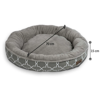 Pat pentru caine-pisica IdealSTORE, Dimensiunile tarcului 70cm, 15 de cm inaltimea marginii, Rezistent la zgarieturi, gri