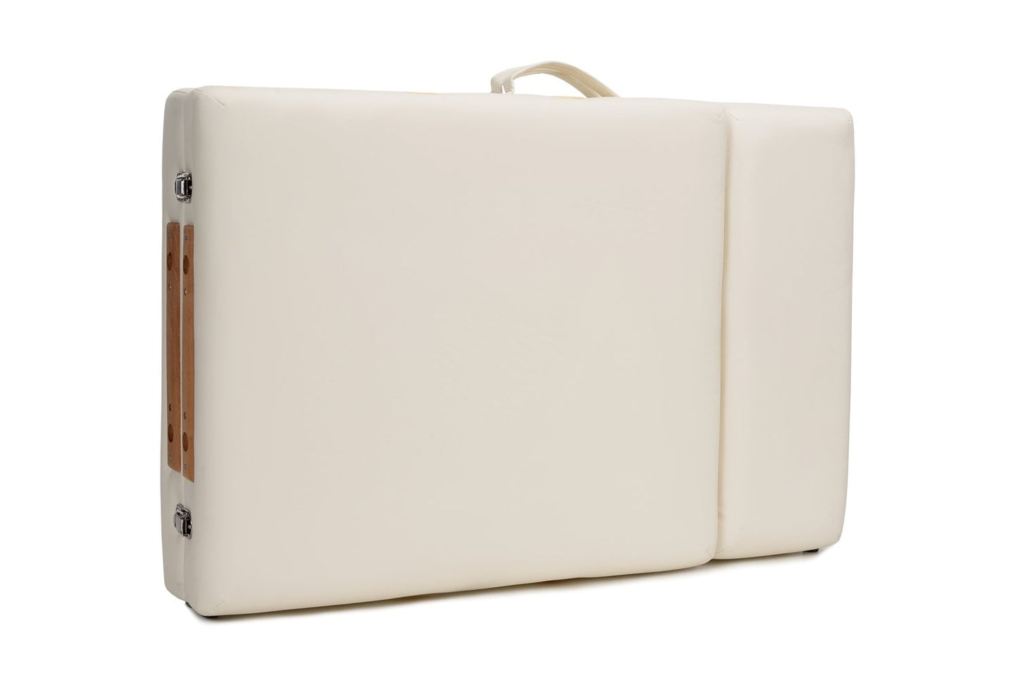 Masa de masaj pliabila idealSTORE, 4 segmente, Inaltime reglabila 59-85 cm, Piele ecologica moale, 2 cotiere laterale, Cotiera in fata, Structura din lemn, Sarcina 250 KG, Rezistenta la uleiuri si apa, Include geanta de transport cadou