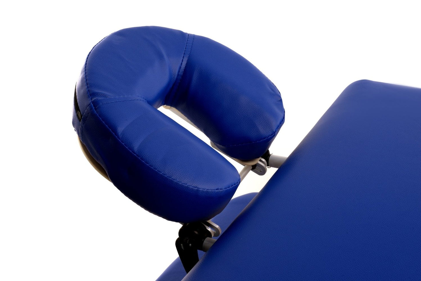 Masa de masaj pliabila idealSTORE, 4 segmente, Inaltime reglabila 59-85 cm, Piele ecologica moale, 2 cotiere laterale, Tetiera, Structura din lemn, Sarcina 250 KG, Rezistenta la uleiuri si apa, Include geanta de transport cadou, Culoare Albastra