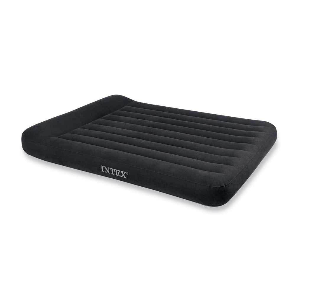 Saltea Gonflabila cu TETIERA IDL KING SLEEP WELL pentru 2 PERSOANE, Dimensiuni 203 x 152 x 22 cm, Fabricata din material rezistent din PVC, IMPERMEABIL, acoperit cu catifea care va imbunatati calitatea somnului, Geanta de depozitare CADOU