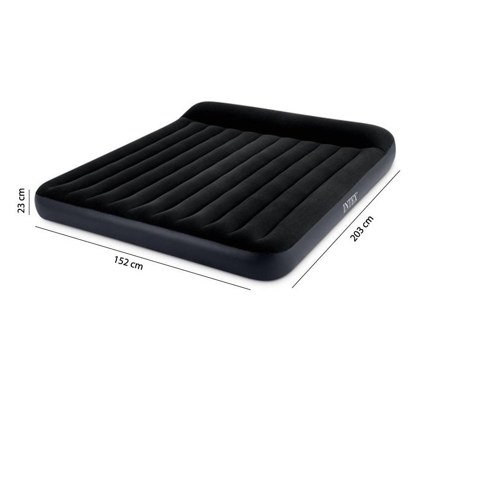 Saltea Gonflabila cu TETIERA IDL KING SLEEP WELL pentru 2 PERSOANE, Dimensiuni 203 x 152 x 22 cm, Fabricata din material rezistent din PVC, IMPERMEABIL, acoperit cu catifea care va imbunatati calitatea somnului, Geanta de depozitare CADOU