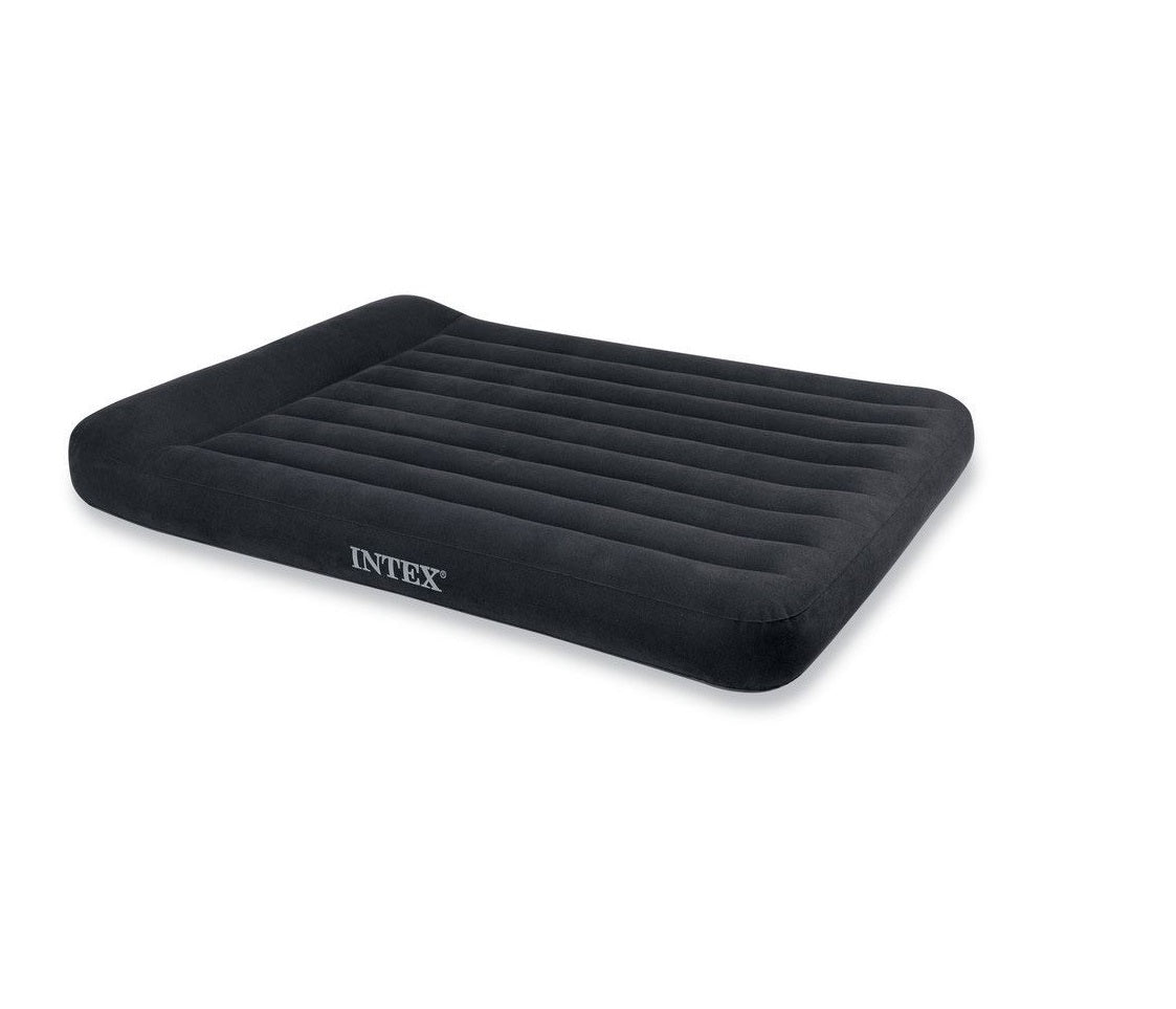 Saltea Gonflabila cu TETIERA IDL KING SLEEP WELL pentru 2 PERSOANE, Dimensiuni 203 x 152 x 22 cm, Fabricata din material rezistent din PVC, IMPERMEABIL, acoperit cu catifea care va imbunatati calitatea somnului, Geanta de depozitare CADOU