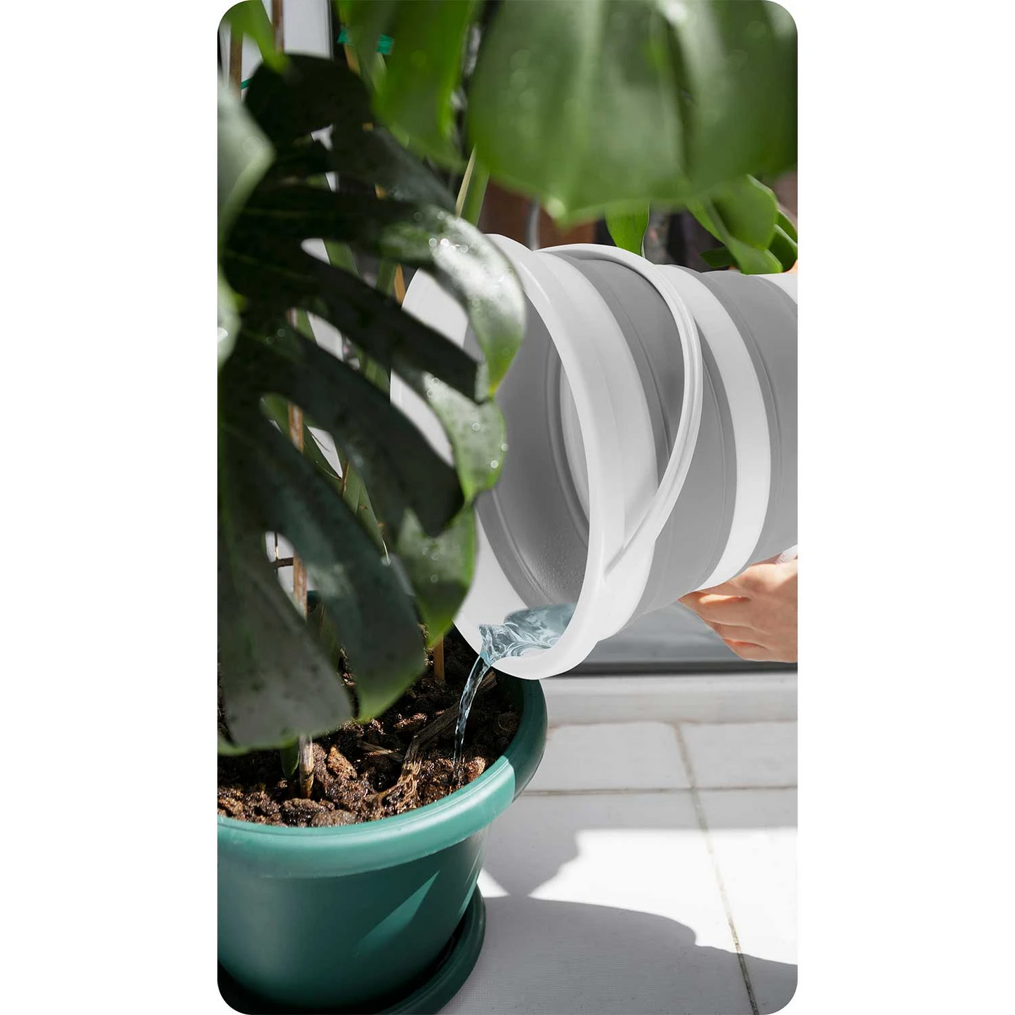 Cos de rufe idealSTORE stil Galeata, Pliabil, cu Maner si Capac, Utilizare Universala, Asamblare Simpla si Intuitiva, Constructie Solida, Capacitate maxima 10 litri, Usor de Depozitat