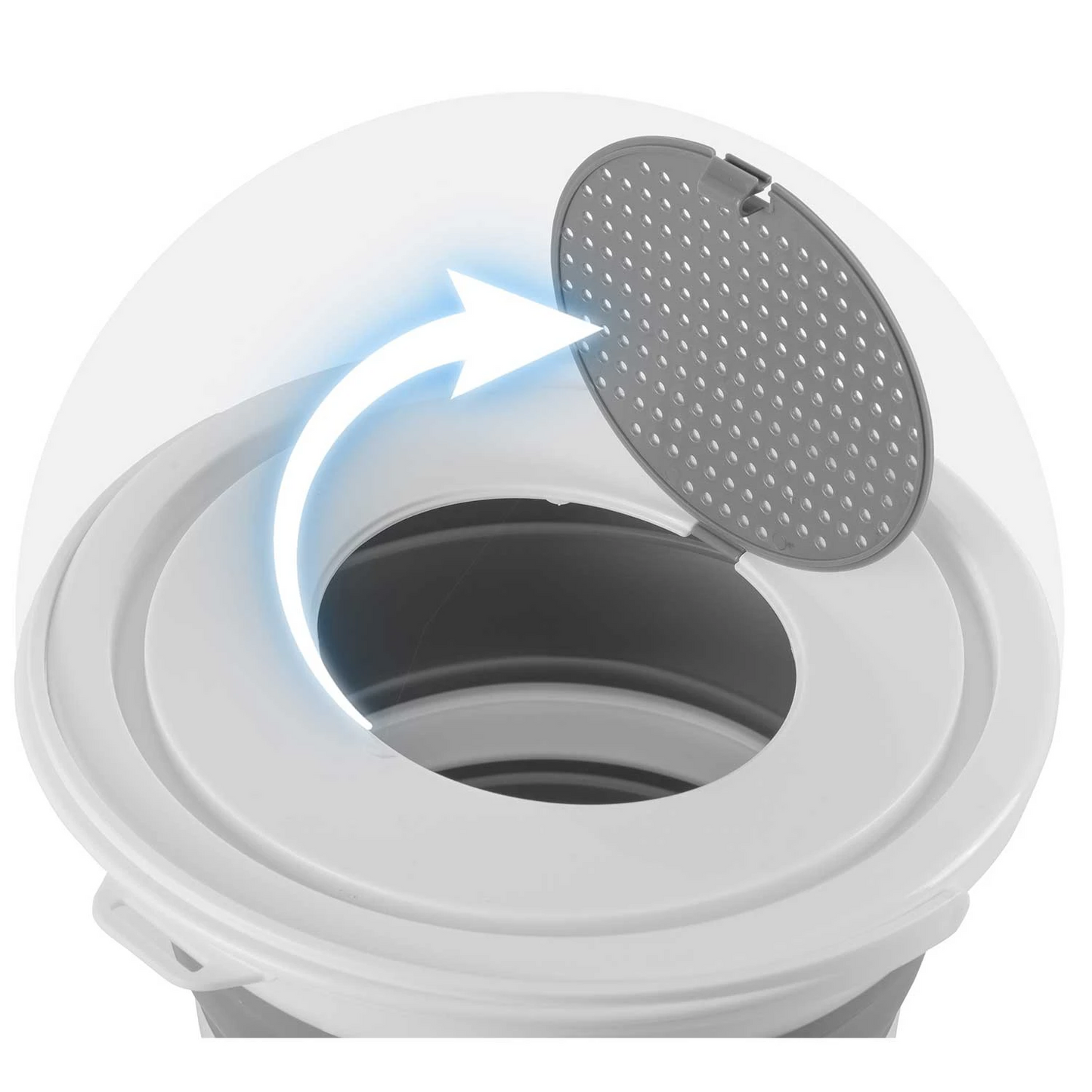 Cos de rufe idealSTORE stil Galeata, Pliabil, cu Maner si Capac, Utilizare Universala, Asamblare Simpla si Intuitiva, Constructie Solida, Capacitate maxima 10 litri, Usor de Depozitat