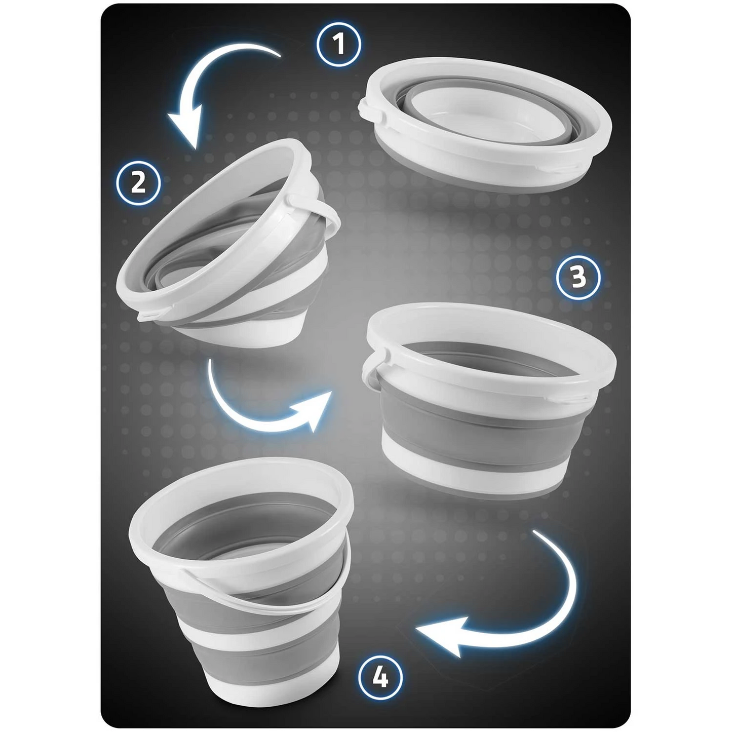 Cos de rufe idealSTORE stil Galeata, Pliabil, cu Maner si Capac, Utilizare Universala, Asamblare Simpla si Intuitiva, Constructie Solida, Capacitate maxima 10 litri, Usor de Depozitat