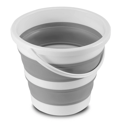 Cos de rufe idealSTORE stil Galeata, Pliabil, cu Maner si Capac, Utilizare Universala, Asamblare Simpla si Intuitiva, Constructie Solida, Capacitate maxima 10 litri, Usor de Depozitat